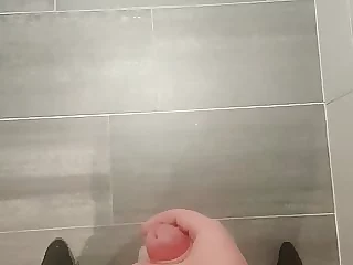 Nice Big Loud Drops of Cum in the Bathroom